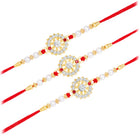 CZ Pearl Studded Chakra Rakhi Combo