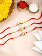 CZ Pearl Studded Chakra Rakhi Combo