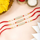 CZ & Pearl Embellished Rakhi Set