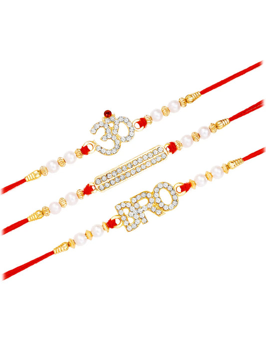 Om & Bro CZ Rakhi Set for Brothers