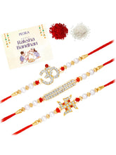 Om Swastik Rakhi with Sparkling CZ