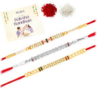 Peora Golden Beaded Rakhi for Brother | Set of 3