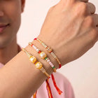 Peora Kundan Beaded Rakhi for Brother | Set of 3