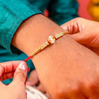Peora Kundan Beaded Rakhi for Brother | Set of 3