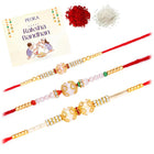 Peora Kundan Beaded Rakhi for Brother | Set of 3