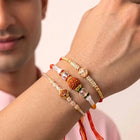 Peora Rudraksha Beaded Rakhi for Brother | Set of 3