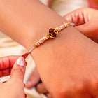 Peora Rudraksha Beaded Rakhi for Brother | Set of 3