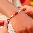 Peora Rudraksha Beaded Rakhi for Brother | Set of 3