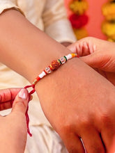 Peora Rudraksha Beaded Rakhi for Brother | Set of 3