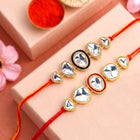 Peora Kundan Polki Stone Rakhi for Brother | Set of 2