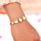 Peora Kundan Polki Stone Rakhi for Brother | Set of 2