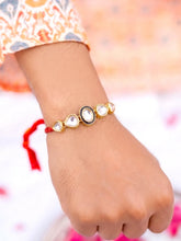 Peora Kundan Polki Stone Rakhi for Brother | Set of 2