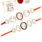 Peora Kundan Polki Stone Rakhi for Brother | Set of 2