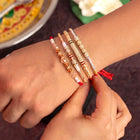 Peora Delicate Beaded Rakhi for Brother | Set of 4