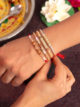 Peora Delicate Beaded Rakhi for Brother | Set of 4