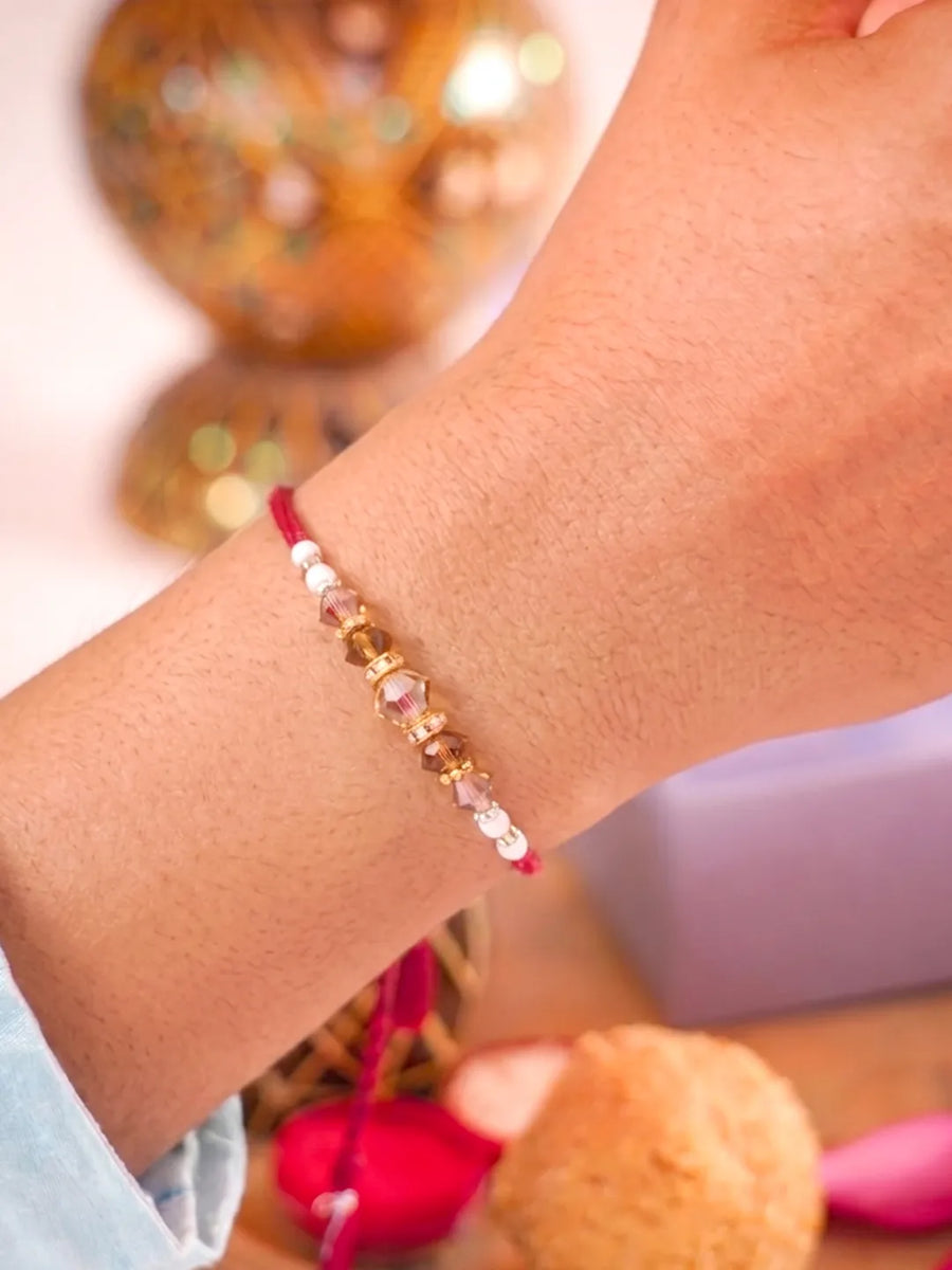 Peora Delicate Beaded Rakhi for Brother | Set of 4
