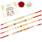 Peora Delicate Beaded Rakhi for Brother | Set of 4
