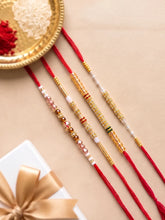 Peora Delicate Beaded Rakhi for Brother | Set of 4