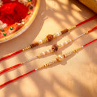 Peora Rudraksha Crystal Rakhi for Brother | Set of 3