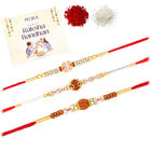 Peora Rudraksha Crystal Rakhi for Brother | Set of 3