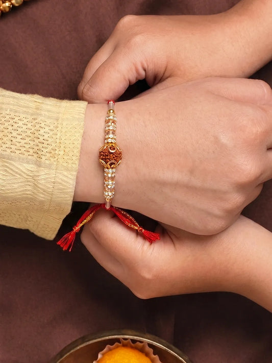 Peora Delicate Crystal Rakhi for Brother | Set of 2