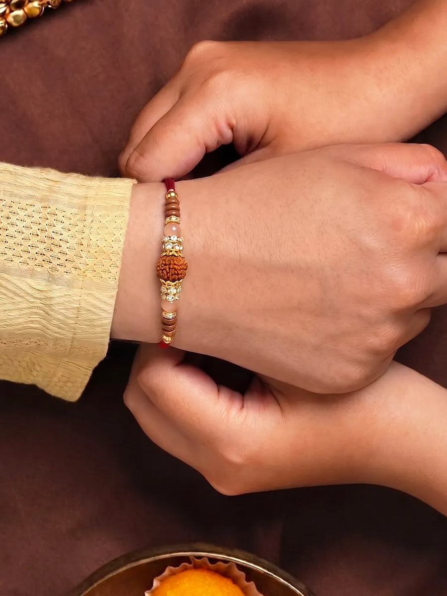 Peora Delicate Crystal Rakhi for Brother | Set of 2