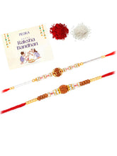 Peora Delicate Crystal Rakhi for Brother | Set of 2