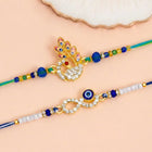 Peora Peacock Infinity Evil Eye Rakhi for Brother | Set of 2