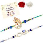 Peora Peacock Infinity Evil Eye Rakhi for Brother | Set of 2