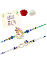 Peora Peacock Infinity Evil Eye Rakhi for Brother | Set of 2