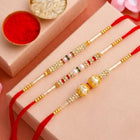Peora Rudraksha Crystal Rakhi for Brother | Set of 3