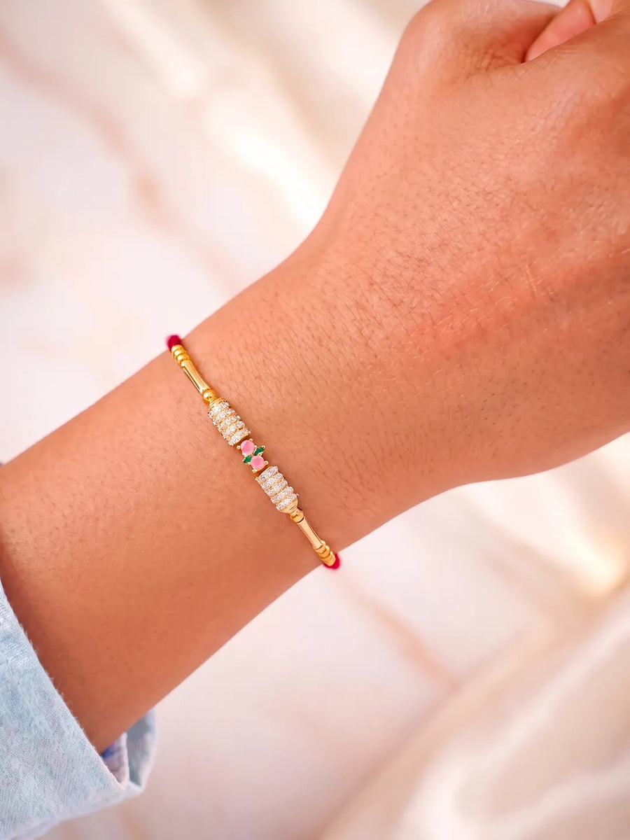 Peora Rudraksha Crystal Rakhi for Brother | Set of 3