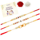 Peora Rudraksha Crystal Rakhi for Brother | Set of 3