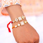 Peora Crystal Stone Rakhi for Brother | Set of 2