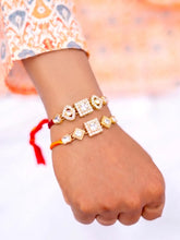 Peora Crystal Stone Rakhi for Brother | Set of 2