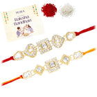 Peora Crystal Stone Rakhi for Brother | Set of 2