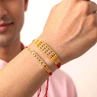 Peora Kundan Studded Rakhi for Brother | Set of 2