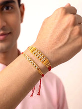Peora Kundan Studded Rakhi for Brother | Set of 2