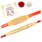 Peora Kundan Studded Rakhi for Brother | Set of 2