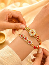 Peora Crystal Studded Rakhi for Brother | Set of 2