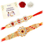 Peora Crystal Studded Rakhi for Brother | Set of 2
