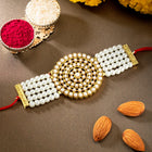Pearl Embellished Round Rakhi Style
