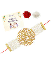 Pearl Embellished Round Rakhi Style