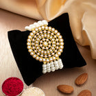 Pearl Embellished Round Rakhi Style