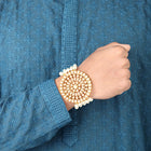 Pearl Embellished Round Rakhi Style
