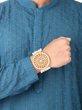 Pearl Embellished Round Rakhi Style