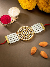 Pearl Embellished Round Rakhi Style