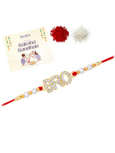 Sparkling BRO Rakhi with CZ Stones