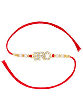 Sparkling BRO Rakhi with CZ Stones