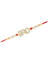 Sparkling BRO Rakhi with CZ Stones